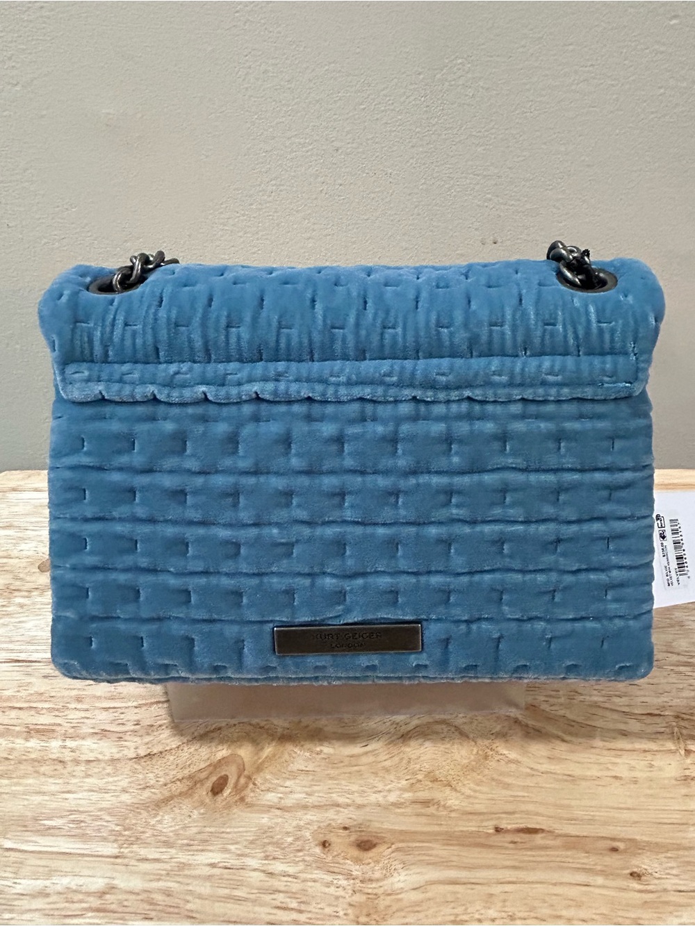 Kurt Geiger Blue Quilted Shoulder Bag with Crystal Embellishments - Picture 13 of 16
